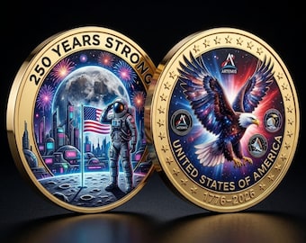 NASA Artemis II Semiquincentennial Coin – Dual-Sided Space Exploration Collectible
