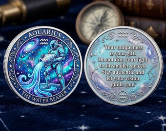 12 Zodiac Astrology Medallion Collection, Copper Tone Metal Coins, Celestial Art Gift