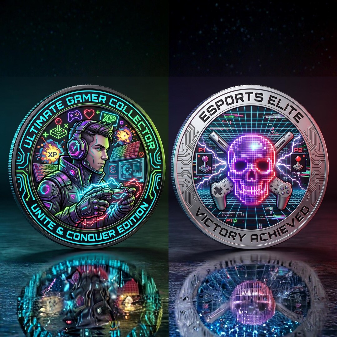 Gamer Coin, Gamer Luck Money, PC Gaming Gift, Game Player Theme Coins ...