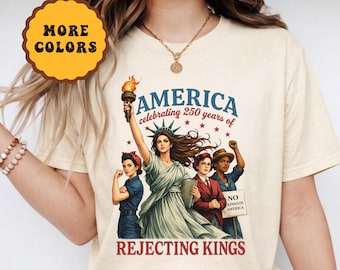 Feminist 4th of July shirt, 250th Anniversary shirt, America 250 Comfort Colors tee,Liberal patriotic tee, Human rights Girls will be girls