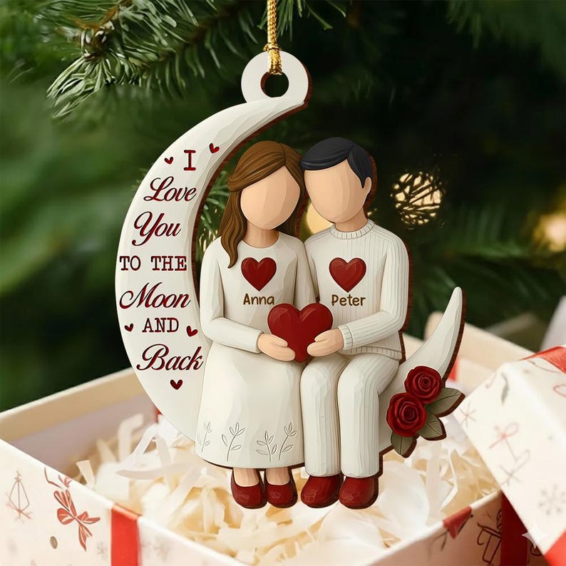 Custom Photo We Love You To The Moon And Back Christmas Suncatcher Th10 891501