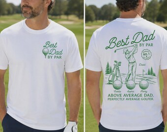 Najlepszy tata według Par PNG, projekt sublimacji dla taty golfisty, plik z personalizowaną koszulką golfową, prezent dla taty na Dzień Ojca, cyfrowe pobieranie dla miłośnika golfa