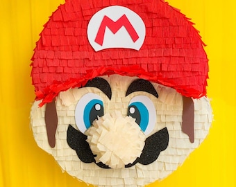 Piñata ispirata a Mario, Piñata delle Principesse, Decorazione per feste di compleanno fatta a mano, Decorazioni personalizzate per feste per bambini, Diverse dimensioni e personaggi disponibili