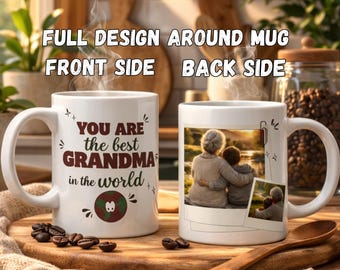 Personalized Photo Mug for Grandma or Grandpa – Custom Grandparent Gift