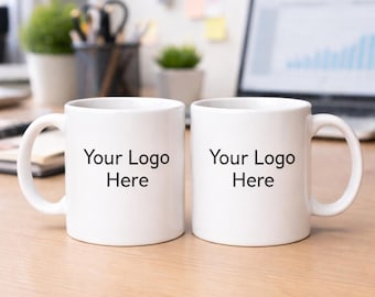 Custom Business Logo Mug | Personalized Company Coffee Cup, Corporate Branding