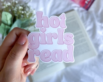 Pegatina de chicas atractivas leyendo, pegatina de libros para lectores, pegatina de lectura linda, pegatina de vinilo impermeable para amantes de los libros