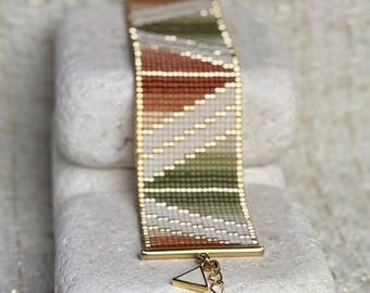 Miyuki Delica 11/0 Bracelet Pattern, Geometric Beading Pattern (PDF), Digital Download - Late Summer Glow