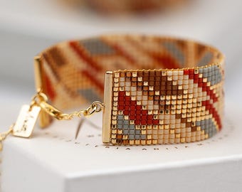 Bead Loom Bracelet Pattern – Art Deco Style, Miyuki Delica 11/0 (PDF Pattern) | MIRAGE
