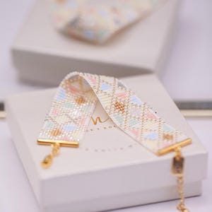 Webstuhl Armband Muster Boho-Stil, Miyuki Delica 11/0 (PDF Muster) | OSTER PASTELL