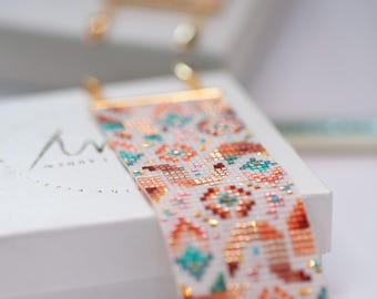 Bead Loom Bracelet Pattern – Boho Style, Miyuki Delica 11/0 (PDF Pattern) | CORAL TIDE