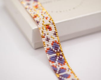 Bead Loom Bracelet Pattern – Boho Style, Miyuki Delica 11/0 (PDF Pattern) | SUNSET MEADOW