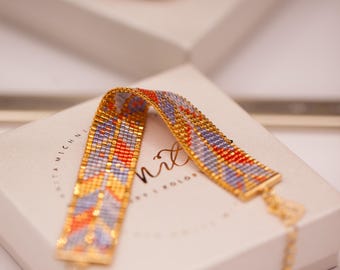 Bead Loom Bracelet Pattern – Geometric Art Deco Boho (Digital PDF Pattern) | PAROS