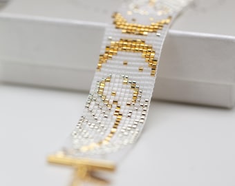 Miyuki Bead Loom Bracelet Pattern – Elegant Valentine's Design (PDF Pattern) - DUALIS