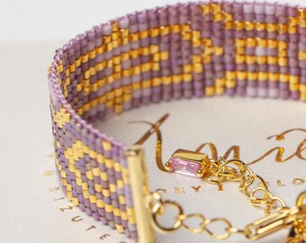Miyuki Delica Bead Loom Bracelet Pattern – Amethyst Dream (PDF Pattern)