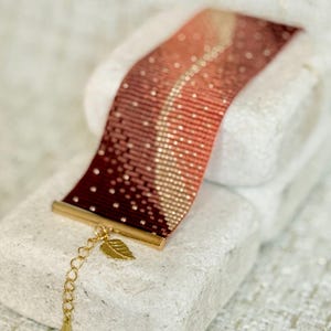 Patrón de pulsera de telar en PDF - Miyuki Delica 11/0 con sombreado - Patrón de cuentas de semillas - WARM HORIZON