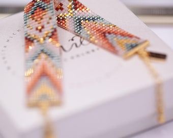 Bead Loom Bracelet Pattern – Boho Style, Miyuki Delica 11/0 (PDF Pattern) | SPRING GARDEN