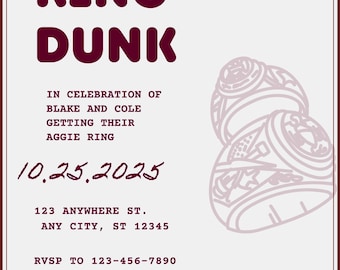 Invitación a la volcada de Texas A&M: Fiesta Aggie, plantilla editable de Canva (descarga digital)