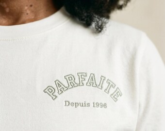 Custom embroidered status tee · L'Annonce · godmother godfather + Since year · mini maxi set · embroidered in France