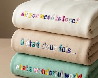 Hoodie Bestickt Personalisiert Regenbogen | Motivations Geschenk
