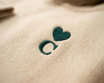 Sweat personnalisé coeur initiales Saint-Valentin cadeau couple