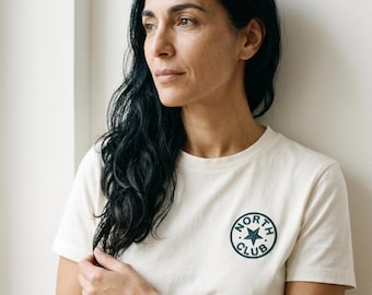 Embroidered Star Badge T-Shirt · Your Club, Edition, Team · Unisex Personalised Gift · Custom Tee Made in France Cotton