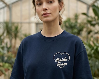 Embroidered Heart Names T-Shirt · Couple & Bride Declaration · Wedding Anniversary Couple Gift · Custom Tee Made in France