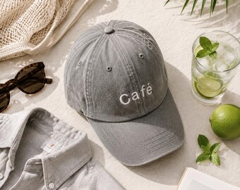 Personalized embroidered cap · Your word in rounded letters (MAMA, DAD, first name) with bow embroidery · Original unisex gift · Embroidered in France