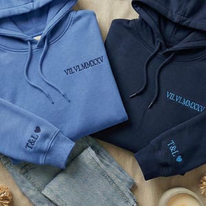 Couple Hoodie Valentines Day Date Embroidered Gift 画像 8
