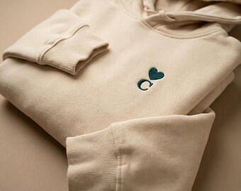 Sweat personnalisé coeur initiales Saint-Valentin cadeau couple