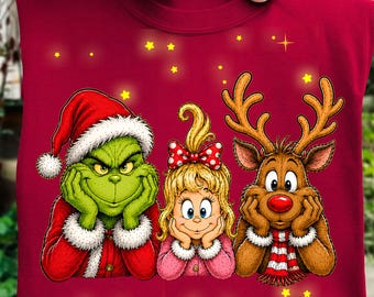 Grinchmas Christmas Shirt png, Christmas Grinc Friends PNG,Christmas Characters png, Retro Christmas png, Funny Christmas Png ,Christmas png