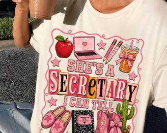 She's a Secretary I Can Tell PNG | Sublimation Design | Back to School PNG | Composition Book Design.