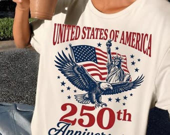 4. Juli PNG, Weißkopfseeadler USA 250-jähriges Jubiläum, Vintage Halbton amerikanische Flagge, Unabhängigkeitstag 2026, Shirt Sublimation Clipart