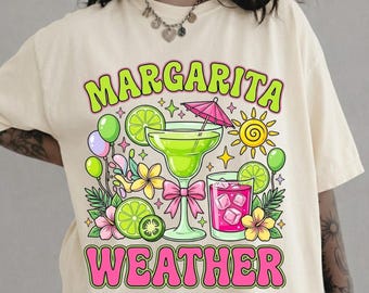 Summer Margarita Weather PNG, Preppy Brushstroke Aesthetic PNG, Trendy Summer Shirt Design, Summer Sublimation PNG, Digital Download