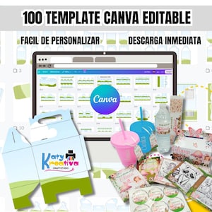 100 Template canva editable box - Cajas editable para personalizar - Descarga inmediata