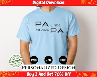Family Matching PNG Bundle, Custom Family Shirt with Kids Name, Father’s Day Shirt Design, Gift for Dad, Custom Papa Shirt PNG, Cool Dad