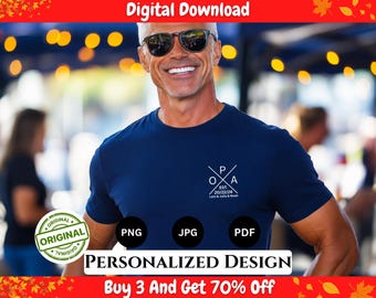 Personalized OPA Shirt PNG, Grandpa Fathers Day Gift, Custom Grandfather Name Year Design, Opa Est Kids Names jpg pdf Download