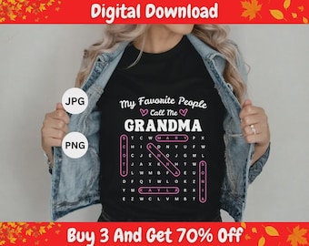 Grandma Word Search Personalized Puzzle, Nana Word Puzzle Gift, Grandma Name Puzzle Shirt Design, Custom Grandma Shirt, Printable Nana Gift