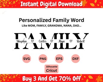 Personalized Family Name SVG, Custom Family Name Sign SVG, Surname SVG, Family Banner svg, Custom Text svg for Cricut, dxf eps, png