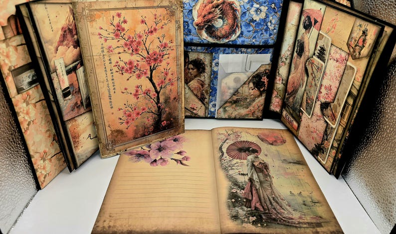 Collection Journal Display Japanese Themed Junk Journal/folio - Large - Etsy