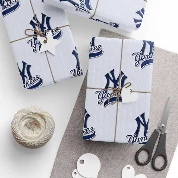 New York Yankees Baseball Birthday Gift Wrapping Paper Holiday Christmas Wrap for Presents