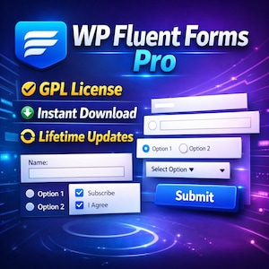 WP Fluent Forms Pro / Licencia GPL / Sitios WordPress ilimitados (Descarga digital)