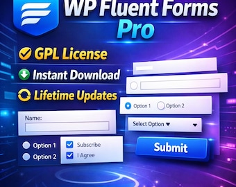 WP Fluent Forms Pro | Licence GPL | Sites WordPress illimités (téléchargement numérique)