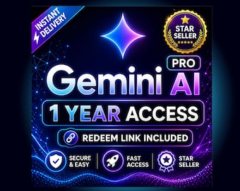 Gemini AI Pro | 1-Year Full Access via Redeem Link | Instant Delivery