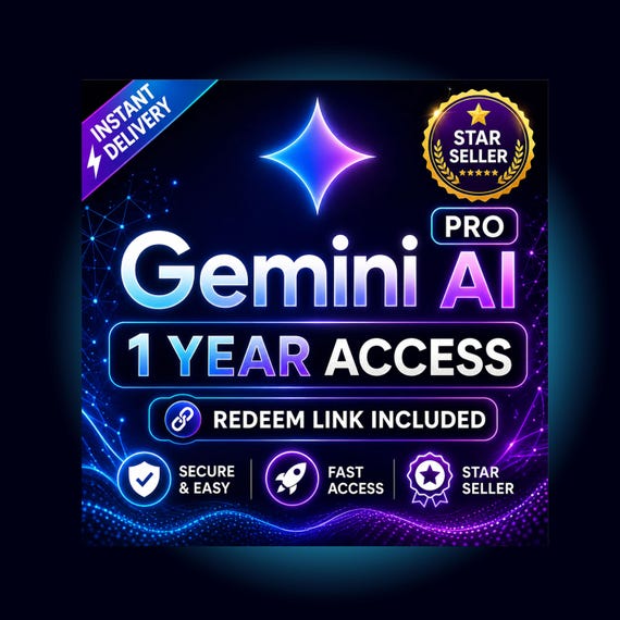 Gemini AI Pro | 1-Year Full Access via Redeem Link | Instant Delivery