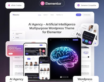 KI-AGENTUR WordPress Theme | Künstliche Intelligenz & Mehrzweck Elementor Template