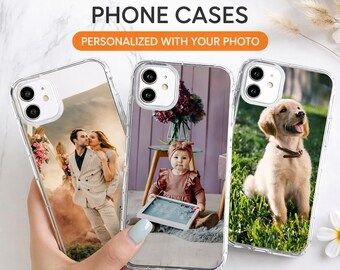 Custodia per telefono personalizzata con foto / Cover trasparente con immagine / Resistente e durevole per iPhone / Regalo personalizzato e ricordo
