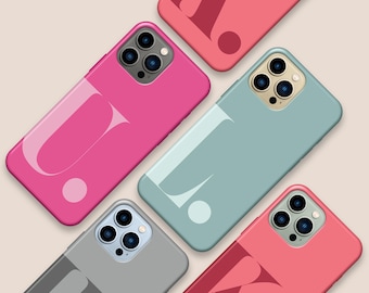 Spersonalizowane etui na iPhone'a z inicjałem, spersonalizowana wytrzymała osłona telefonu