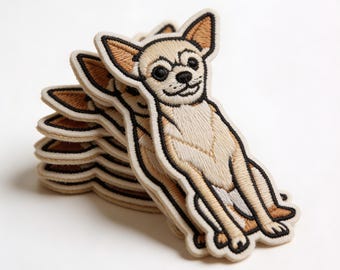 Chihuahua Embroidered Patch, Cute Dog Iron On Patch, Small Dog Badge, Pet Lover Gift, Custom Jacket Patch