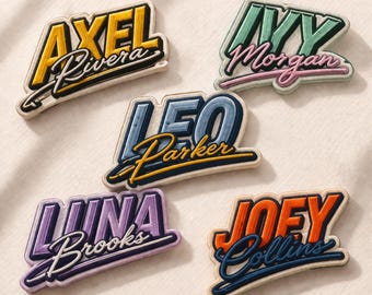 Custom Varsity Name Number Patch, Personalized Embroidered Sports Patch, Iron On Team Jersey Patch for Jacket Bag