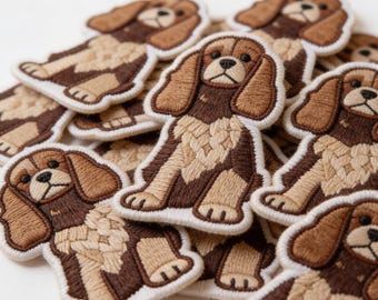 Cute Beagle Dog Embroidered Iron On Patch | Animal Applique for Jackets, Jeans, Backpacks | DIY Craft Supplies